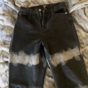 High waist paint splatter vintage mom jeans